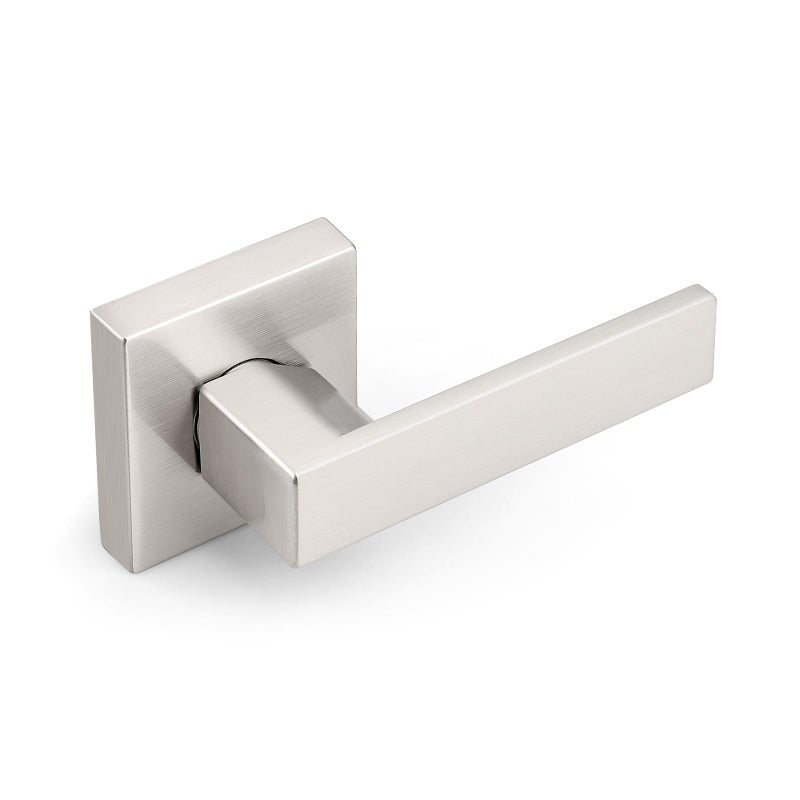 Probrico Brushed Nickel Half Dummy Levers, Square Non-Turning Door Knobs for Left or Right Handed Doors, Interior Inactive Door Handle for Closet or Pantry (4 Pack, Single Side) - Image 2